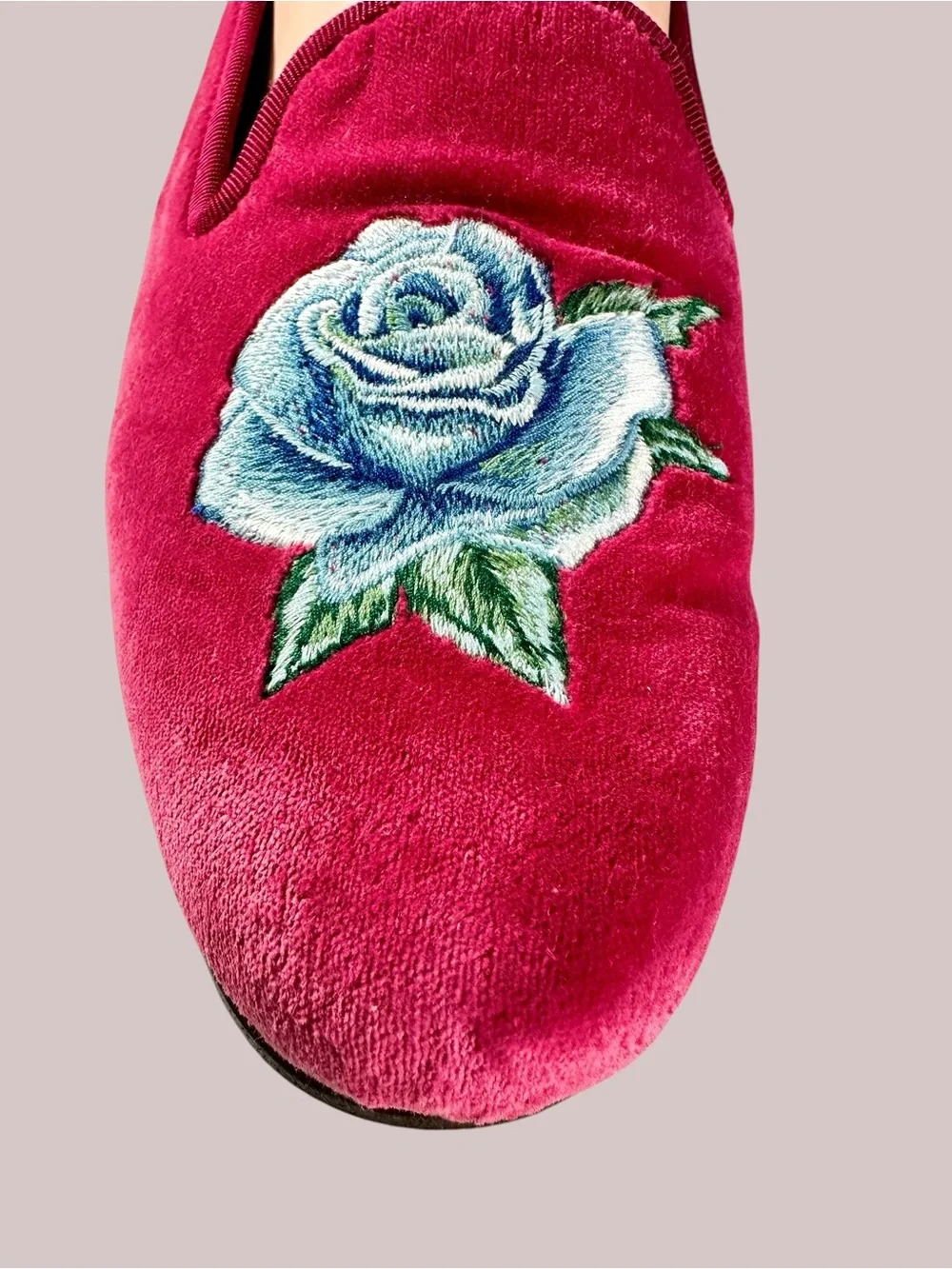 LoveShackFancy x Stubb & Wootton Bow Slippers in Pink Velvet - Picture 5 of 15